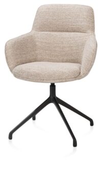 Mateo, armstoel - draaibaar - rough off black - Bellini - Creme - Afbeelding 2