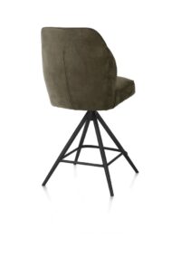 Bell, barstoel - zwart frame - draaibaar - pocket - stof calabria - mosgroen - Afbeelding 3