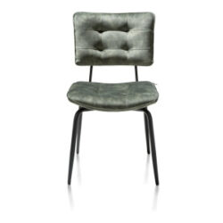 Manou, chaise - off black - tissu Karese - Olive