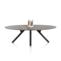Minato, table - ellipse - 240 x 110 cm. - Gris clair