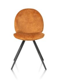Aiko, chaise - rough off black - tissu Karese - Jaune ocre