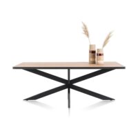 Avalox, table 200 x 98 cm - couleur oak natural vintage - centrale pied