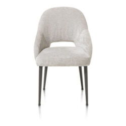 Nikolas, chaise - gris (RAL 7022) - tissu Enzo - Caillou