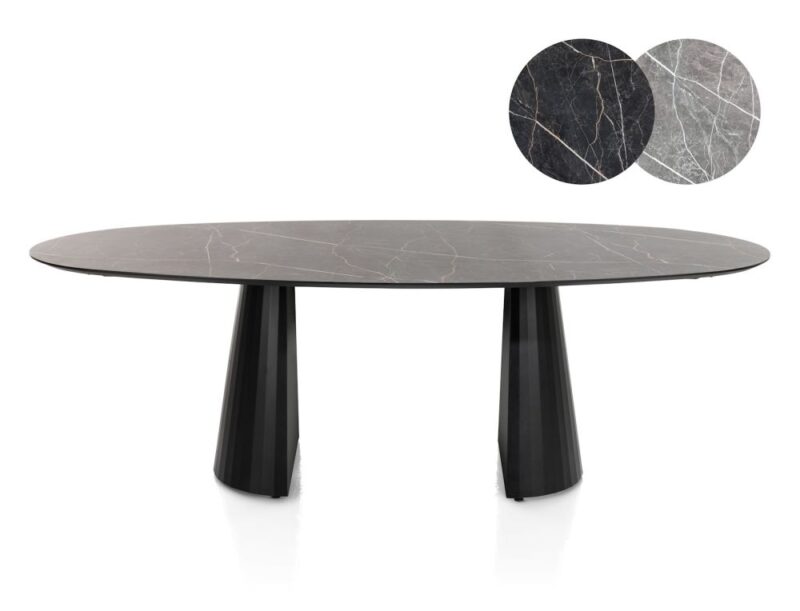 Arabax, Table - Ellipse - 240 X 120 Cm - Gris Clair - Image 3