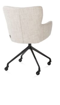 Sage, armstoel + wielen - alu frame in rough off black - stof Luton - Creme - Afbeelding 2