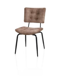 Manou, eetkamerstoel - off black - stof Karese - Camel - Afbeelding 2