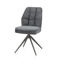 Bell, chaise - piétement graphite - pivotante - relax - confort ressorts - combi Calabria/Vada - Anthracite - Image 2