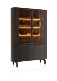 Ravello, buffet 150 cm - 2-deuren + 2-glasdeuren (+ LED) - Basalt - Afbeelding 2