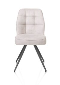 Bell, chaise - piétement graphite - confort ressorts - tissu Calabria - Caillou