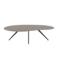 Saluti, eetkamertafel organisch 240 x 120 cm. - 4 poot - steelbrown - Lava