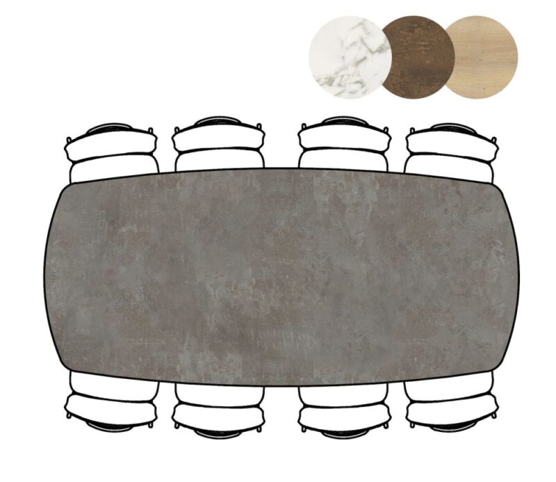Masura, Eetkamertafel Ovaal - 240 X 110 Cm - Antraciet - Afbeelding 2