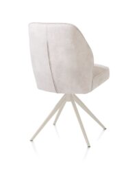 Bell, eetkamerstoel - creme frame - draaibaar - relax - pocket - stof Calabria - Kiezel - Afbeelding 3