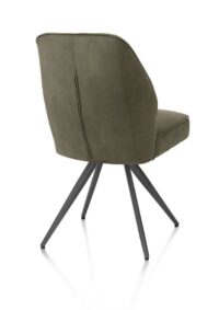 Bell, chaise - piétement graphite - confort ressorts - tissu Calabria - vert mousse - Image 3