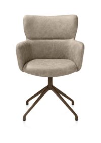 Sage, armstoel draaibaar - steelbrown - stof Oregon - beige