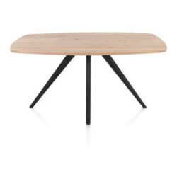Arvada, Table &agrave; manger 160 x 100 cm, ovale, 4 pieds - Rough off black