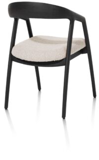 Dante, armstoel - eik antraciet met gestoffeerde zit in stof Brioni - Creme - Afbeelding 2