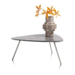 Niora, salontafel 85 x 77 cm - HPL marmer licht grijs - Silk grey