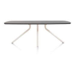 Arvada, table 190 x 100 cm. - ovale - pied central Nebbia - Onyx Nebbia