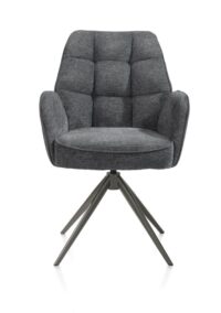 Bell, chaise à accoudoirs - piétement graphite - pivotante - relax - confort ressorts - combi Calabria/Vada - Anthracite