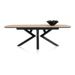 Masura, table &agrave; rallonge ovale - 180 (+ 60) x 110 cm - Chene