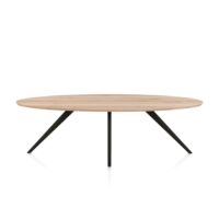 Arvada, Table à manger 250 x 110 cm, ellipse, 4 pieds - Rough off black
