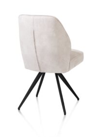 Bell, chaise - piétement noir - confort ressorts - tissu Calabria - Caillou - Image 3