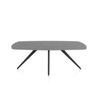 Saluti, eetkamertafel ovaal 210 x 105 cm. - 4 poot - rough off black - Antraciet
