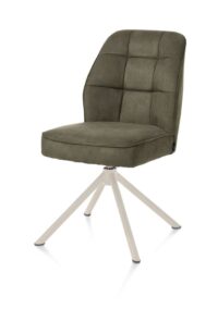 Bell, eetkamerstoel - creme frame recht - draaibaar - pocket - stof Calabria - mosgroen - Afbeelding 2