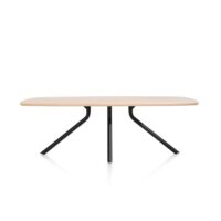 Arvada, table 220 x 110 cm. - ovale - pied central long - natural