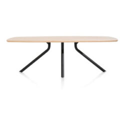 Arvada, table 220 x 110 cm. - ovale - pied central long - natural