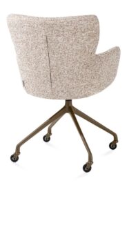 Sage, armstoel + wielen - alu frame in steelbrown - stof Luton - koper - Afbeelding 2