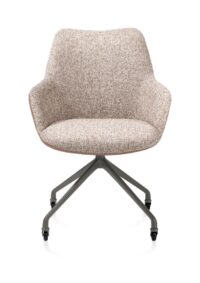 Mats, armstoel aluminium frame wielen grafiet - combi Pala cognac + Luton koper