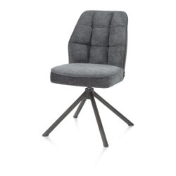 Bell, chaise - piétement tubulaire graphite - pivotante - confort ressorts - combi Calabria/Vada - Anthracite