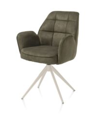 Bell, armstoel - creme frame - draaibaar - pocket - stof Calabria - mosgroen - Afbeelding 2