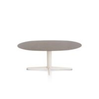 Saluti, eetkamertafel ellips 180 X 105 cm. - centrale teenpoot - creme - Lava
