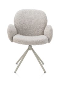 Jaxon, armstoel - Silk Grey frame - draaibaar - stof Brioni - Kiezel