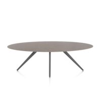 Saluti, eetkamertafel ellips 240 x 110 cm. - 4 poot - graphiet - Lava