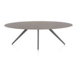 Saluti, table ellipse 240 x 110 cm. - 4 pieds - graphite - Lava