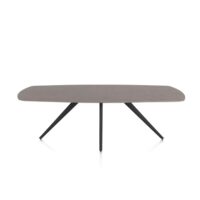 Saluti, eetkamertafel ovaal 240 x 110 cm. - 4-pootjes - rough off black - Lava