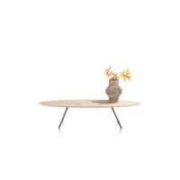 Niora, table basse 150 x 50 cm - chene placage - Metal graphite