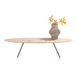 Niora, table basse 150 x 50 cm - chene placage - Metal graphite