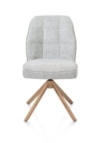 Bell, chaise - piétement aspect chêne - pivotante - confort ressorts - combi Calabria/Vada - Olive