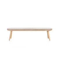 Niora, bank 200x43cm - massief eiken - houten pootjes - inclusief kussen