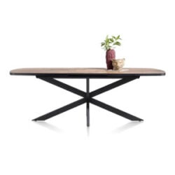 Avalox, table à rallonge ovale 190 (+ 60) x 110 cm - couleur driftwood - centrale pied