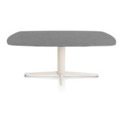 Saluti, table ovale 180 X 105 cm. - pied central - cr&egrave;me - Anthracite