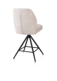 Bell, barstoel - zwart frame - draaibaar - pocket - stof calabria - Kiezel - Afbeelding 3