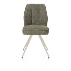 Bell, chaise - piétement crème - confort ressorts - combi Calabria/Vada - vert mousse