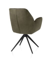Bell, armstoel - zwart frame - draaibaar - pocket - stof Calabria - mosgroen - Afbeelding 3