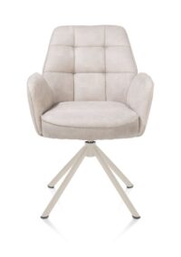 Bell, armstoel - creme frame recht - draaibaar - pocket - stof Calabria - Kiezel
