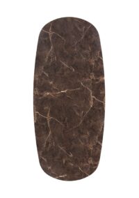 Caletta, eetkamertafel ovaal 240 x 105 cm. - HPL Primo Laminato blad - centrale kruispoot cr&egrave;me - Marble brown - Afbeelding 3